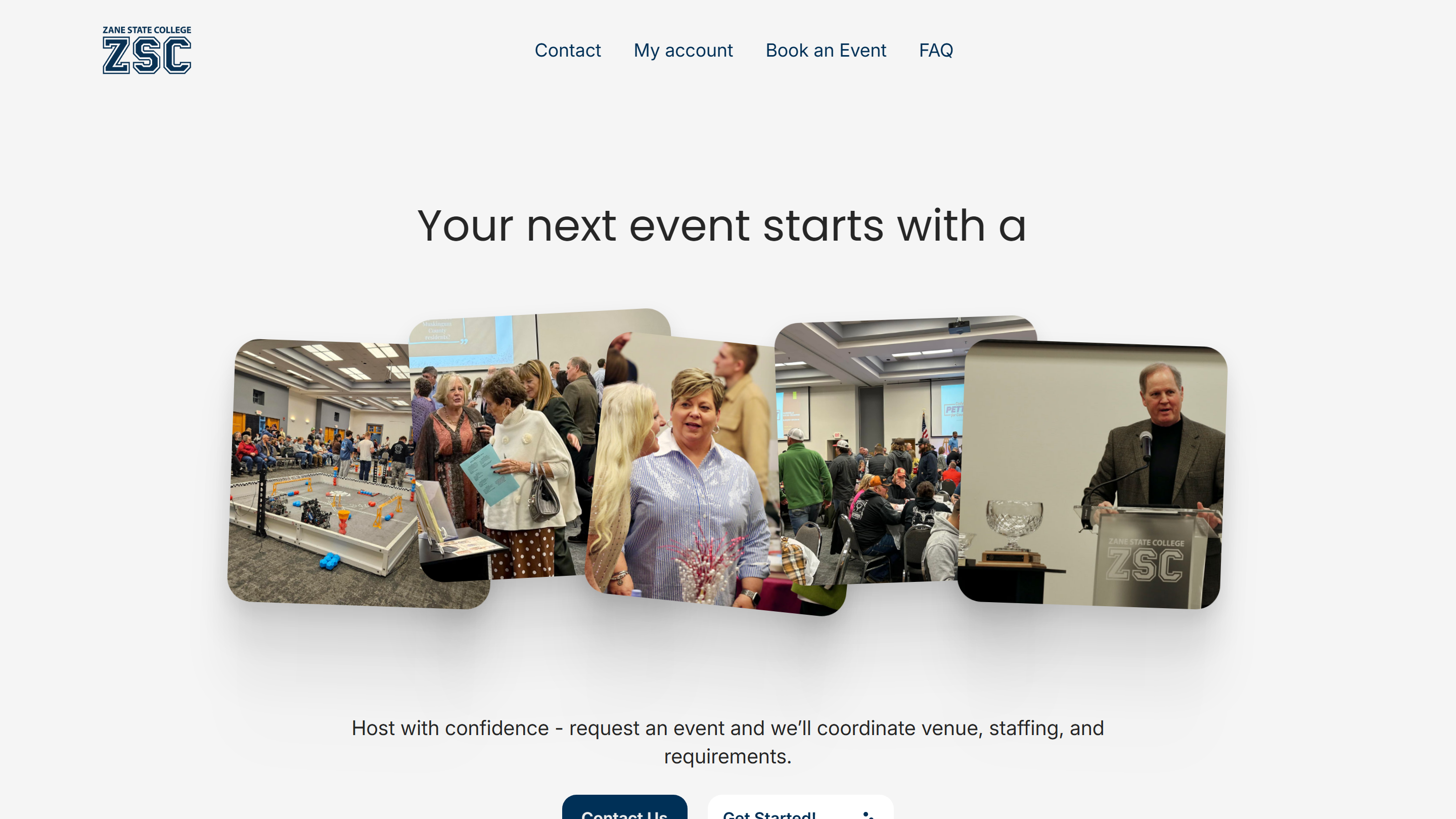 Zane State Events website