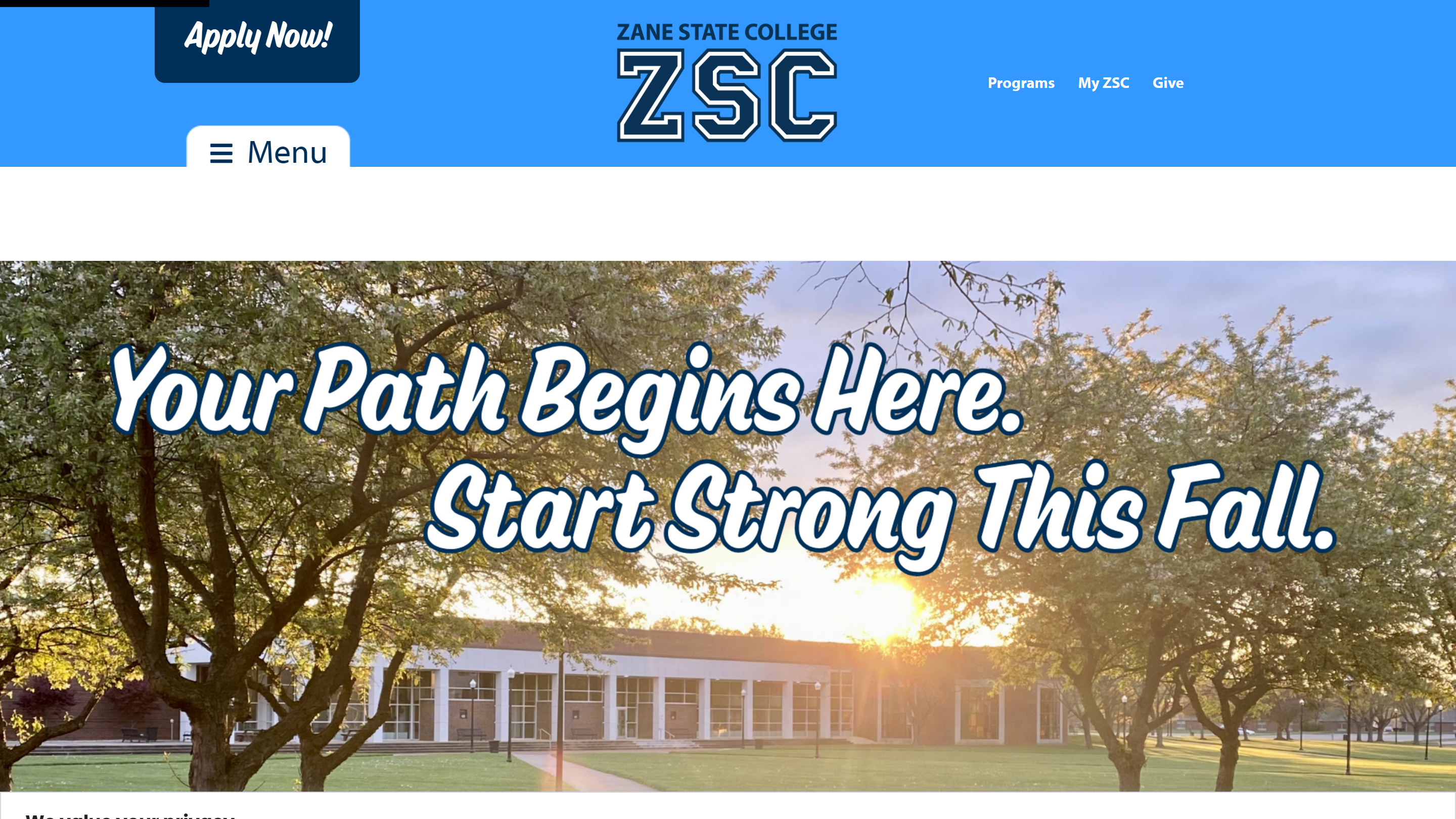 Zane State College website